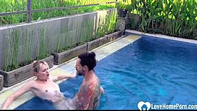 bikini blonde bends over pool for homemade doggystyle pounding till orgasm 😘🔥