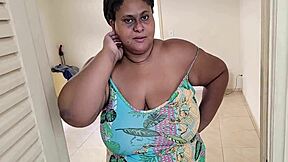 Brazilian BBW client pays fat husband debt with humiliating anal cumshot in hospital