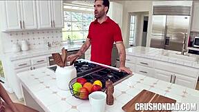 Hey curious virgin Odessa caught in first threesome with Will Pounder and Ken pounding her petite ass