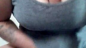 Tattooed Brunette Tits Fuck Dildo Hard