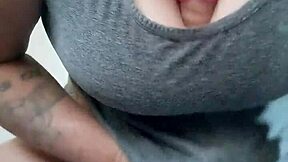 Tattooed Brunette Tits Fuck Dildo Hard