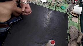 i can't help masturbating on my workbench at work with this big cock toy