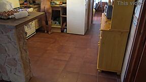 i pulled out seeing naked french stepmom in kitchen