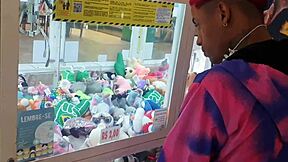 Latina teen hunts monster cock in shop playland then fucks in bathroom