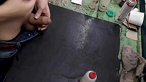 i can't help masturbating on my workbench at work with this big cock toy