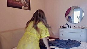 i'm like, this hot chick cleans room with no panties on her big ass... damn