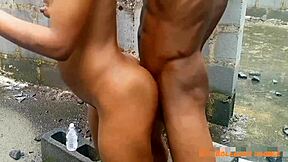 skinny girlfriend bent over ass fucked doggystyle by big black cock