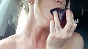 Big Tits Burst Out in Car for Daring Public Nudity Thrill!