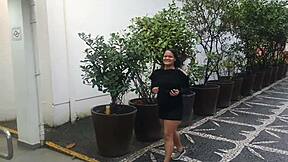 Latina teen hunts monster cock in shop playland then fucks in bathroom