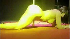 Swing house star bends for security's big black cock doggy pounding post show.