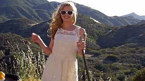 Jillian Janson trembles in bliss cumming hard surrounded by nature