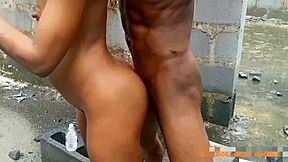 skinny girlfriend bent over ass fucked doggystyle by big black cock