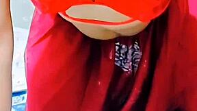 why does this shemale sissy piss all over her own body?