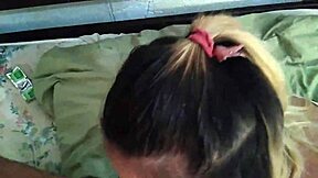 chatting backstage with cute teen after her shower