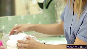 damn babe that sexy milf's wet pussy during massage looks tasty