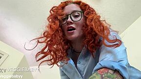 Step-sister's cfnm femdom exam leads to gloved handjob explosion full vid!