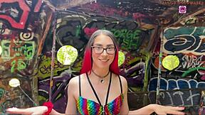 Beach babe Leo craves monster cock deepthroat on nude UFO landing area 69