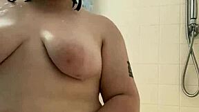 hey check out showering with this chubby goth babe so steamy