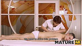 Mature redhead cougar pussy gets humped hard by hung stud in parlor