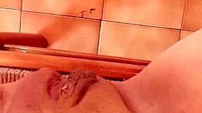 super relaxed brunette slowly grinds her swollen pregnant pussy in slow motion closeup