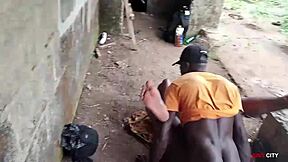 WHOA, FAT BBW SLUT LIFTS LEG OUTDOORS TO SHOW MASSIVE TITS AND THICK THIGHS!