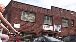 blonde milf mommy bent over bed fucked doggystyle in fishnets heels