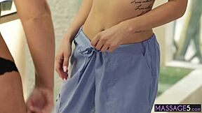 damn babe that sexy milf's wet pussy during massage looks tasty