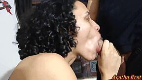 Son-in-law fucks curvy brazilian milf pussy hard while girlfriend away