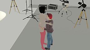 Chinese Top Model Fucks Photographer in Red Lingerie on Sofa to Pay!