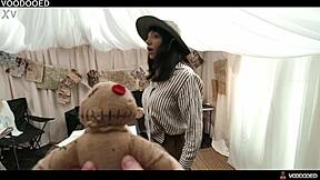 little puck hands over her voodoo fuck doll for total squirting control