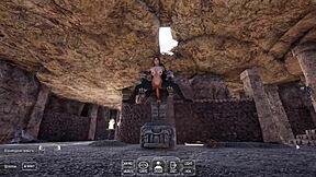 Lara Croft's massive tits bounce as monster BBC explores her cave in 3D hentai animation creampie