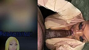 Fat ebony milf slurps wet on neighbor boyfriend's monster bbc