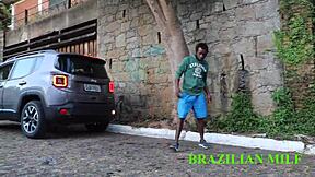 Valet Fucks See-Through Red Sheer Boss Lady Street Monster Cock Blowjob Milf