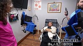 Channy Crossfire's Pussy Pounded by Latex Gloved Lesbians Backstage