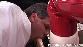 i'll be gentle sliding my huge strapon deep into your tight ass!!