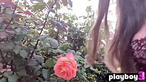 abigail mac teases her big tits body then fingers solo