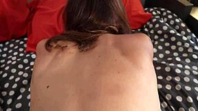 Passionate Doggystyle Cowgirl Fuck on Bed Covers Her Tits Face in Hot Cum