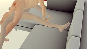 Chinese Top Model Fucks Photographer in Red Lingerie on Sofa to Pay!