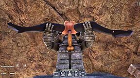 Lara Croft's massive tits bounce as monster BBC explores her cave in 3D hentai animation creampie