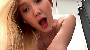maria thull slowly strips teasing her blonde curves before ripping clothes off