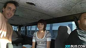 short redhead teen fucked hard for cash on bus!