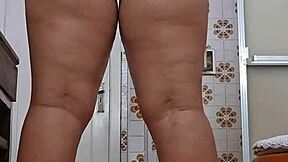 she gets ready for her first job flashing big ass outside