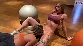 riley rae eats my shaved pussy at the gym till i cum hard voyeur style