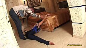 Young flexi fuck doll with big natural tits gets stretched