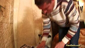 Young flexi fuck doll with big natural tits gets stretched