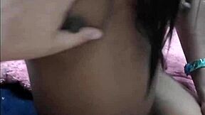 Skinny Black Girl Devours White Cock Hungrily