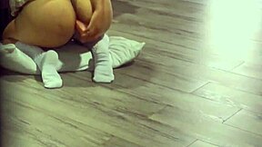 stepsister's juicy ass rips clothes with toy i jerk off to her moans cumming hard