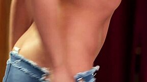 busty lesbians eat shaved pussies on table closeup