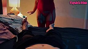 brazilian brunette lights up smokes while puffing on her friend's throbbing dick