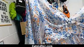 hey innocent cutie, caught shoplifting? big cock security guard punishes your small tits pussy hardcore in office garage